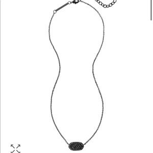 Kendra Scott Elisa Drusy Necklace, 15" in Gunmetal